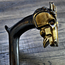 Load image into Gallery viewer, Gift Cane Walking Stick Canes Sticks Reed Staff Wood Wooden Hand-Carved Carving Handmade Cane Accessories ( Horse )