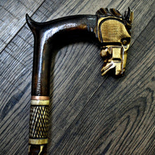 Load image into Gallery viewer, Gift Cane Walking Stick Canes Sticks Reed Staff Wood Wooden Hand-Carved Carving Handmade Cane Accessories ( Horse )