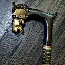 Load image into Gallery viewer, Gift Cane Walking Stick Canes Sticks Reed Staff Wood Wooden Hand-Carved Carving Handmade Cane Accessories ( Horse )