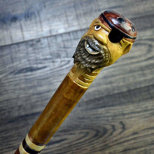 Load image into Gallery viewer, Gift Cane Walking Stick Canes Sticks Reed Staff Wood Wooden Hand-Carved Carving Handmade Cane Accessories ( Pirate )