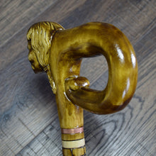 Load image into Gallery viewer, Gift Cane Walking Stick Canes Sticks Reed Staff Wood Wooden Hand-Carved Carving Handmade Cane Accessories ( Indian )