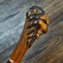 Load image into Gallery viewer, Gift Cane Walking Stick Canes Sticks Reed Staff Wood Wooden Hand-Carved Carving Handmade Cane Accessories ( Lion )