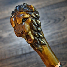 Load image into Gallery viewer, Gift Cane Walking Stick Canes Sticks Reed Staff Wood Wooden Hand-Carved Carving Handmade Cane Accessories ( Lion )
