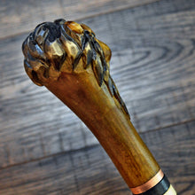 Load image into Gallery viewer, Gift Cane Walking Stick Canes Sticks Reed Staff Wood Wooden Hand-Carved Carving Handmade Cane Accessories ( Lion )