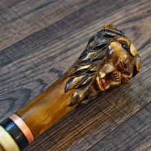Load image into Gallery viewer, Gift Cane Walking Stick Canes Sticks Reed Staff Wood Wooden Hand-Carved Carving Handmade Cane Accessories ( Lion )
