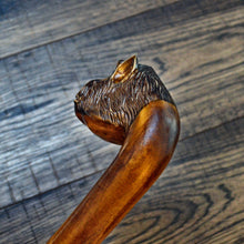 Load image into Gallery viewer, Gift Cane Walking Stick Canes Sticks Reed Staff Wood Wooden Hand-Carved Carving Handmade Cane Accessories ( Monkey )