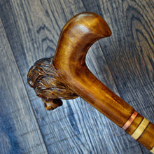 Load image into Gallery viewer, Gift Cane Walking Stick Canes Sticks Reed Staff Wood Wooden Hand-Carved Carving Handmade Cane Accessories ( Lion with hendle )