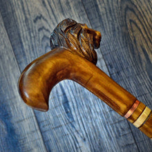 Load image into Gallery viewer, Gift Cane Walking Stick Canes Sticks Reed Staff Wood Wooden Hand-Carved Carving Handmade Cane Accessories ( Lion with hendle )