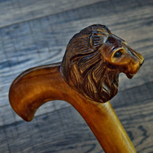 Load image into Gallery viewer, Gift Cane Walking Stick Canes Sticks Reed Staff Wood Wooden Hand-Carved Carving Handmade Cane Accessories ( Lion with hendle )