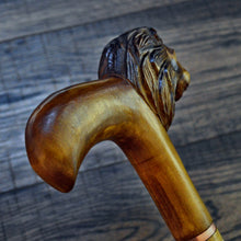 Load image into Gallery viewer, Gift Cane Walking Stick Canes Sticks Reed Staff Wood Wooden Hand-Carved Carving Handmade Cane Accessories ( Lion with hendle )