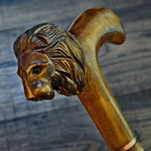 Load image into Gallery viewer, Gift Cane Walking Stick Canes Sticks Reed Staff Wood Wooden Hand-Carved Carving Handmade Cane Accessories ( Lion with hendle )