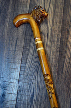 Load image into Gallery viewer, Gift Cane Walking Stick Canes Sticks Reed Staff Wood Wooden Hand-Carved Carving Handmade Cane Accessories ( Lion with hendle )