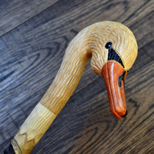 Load image into Gallery viewer, Gift Cane Walking Stick Canes Sticks Reed Staff Wood Wooden Hand-Carved Carving Handmade Cane  Accessories ( Swan )