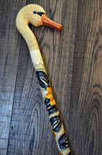 Load image into Gallery viewer, Gift Cane Walking Stick Canes Sticks Reed Staff Wood Wooden Hand-Carved Carving Handmade Cane  Accessories ( Swan )