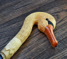 Load image into Gallery viewer, Gift Cane Walking Stick Canes Sticks Reed Staff Wood Wooden Hand-Carved Carving Handmade Cane  Accessories ( Swan )