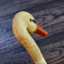 Load image into Gallery viewer, Gift Cane Walking Stick Canes Sticks Reed Staff Wood Wooden Hand-Carved Carving Handmade Cane  Accessories ( Swan )