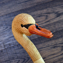 Load image into Gallery viewer, Gift Cane Walking Stick Canes Sticks Reed Staff Wood Wooden Hand-Carved Carving Handmade Cane  Accessories ( Swan )