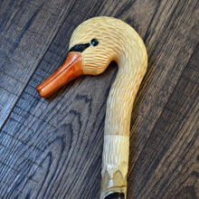 Load image into Gallery viewer, Gift Cane Walking Stick Canes Sticks Reed Staff Wood Wooden Hand-Carved Carving Handmade Cane  Accessories ( Swan )