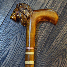Load image into Gallery viewer, Gift Cane Walking Stick Canes Sticks Reed Staff Wood Wooden Hand-Carved Carving Handmade Cane Accessories ( Lion with hendle )