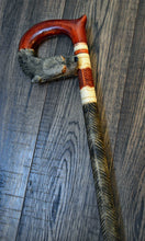 Load image into Gallery viewer, Gift Cane Walking Stick Canes Sticks Reed Staff Wood Wooden Hand-Carved Carving Handmade Cane Accessories ( Wolf red )