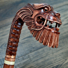 Load image into Gallery viewer, Gift Cane Walking Stick Canes Sticks Reed Staff Wood Wooden Hand-Carved Carving Handmade Cane Accessories ( Dragon old )