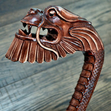 Load image into Gallery viewer, Gift Cane Walking Stick Canes Sticks Reed Staff Wood Wooden Hand-Carved Carving Handmade Cane Accessories ( Dragon old )