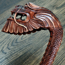 Load image into Gallery viewer, Gift Cane Walking Stick Canes Sticks Reed Staff Wood Wooden Hand-Carved Carving Handmade Cane Accessories ( Dragon old )