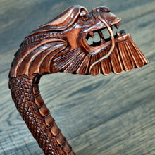 Load image into Gallery viewer, Gift Cane Walking Stick Canes Sticks Reed Staff Wood Wooden Hand-Carved Carving Handmade Cane Accessories ( Dragon old )