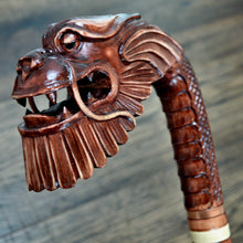 Load image into Gallery viewer, Gift Cane Walking Stick Canes Sticks Reed Staff Wood Wooden Hand-Carved Carving Handmade Cane Accessories ( Dragon old )