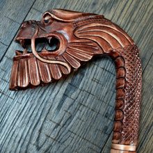 Load image into Gallery viewer, Gift Cane Walking Stick Canes Sticks Reed Staff Wood Wooden Hand-Carved Carving Handmade Cane Accessories ( Dragon old )