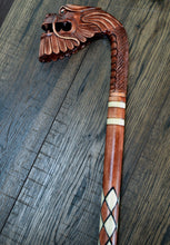 Load image into Gallery viewer, Gift Cane Walking Stick Canes Sticks Reed Staff Wood Wooden Hand-Carved Carving Handmade Cane Accessories ( Dragon old )