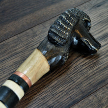 Load image into Gallery viewer, Gift Cane Walking Stick Canes Sticks Reed Staff Wood Wooden Hand-Carved Carving Handmade Cane Accessories ( Poodle black )