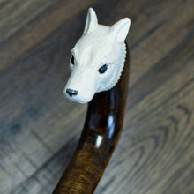 Load image into Gallery viewer, Gift Cane Walking Stick Canes Sticks Reed Staff Wood Wooden Hand-Carved Carving Handmade Cane Accessories ( Husky white )