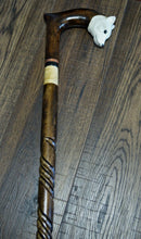 Load image into Gallery viewer, Gift Cane Walking Stick Canes Sticks Reed Staff Wood Wooden Hand-Carved Carving Handmade Cane Accessories ( Husky white )