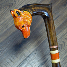 Load image into Gallery viewer, Gift Cane Walking Stick Canes Sticks Reed Staff Wood Wooden Hand-Carved Carving Handmade Cane Accessories ( Fox new )