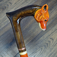 Load image into Gallery viewer, Gift Cane Walking Stick Canes Sticks Reed Staff Wood Wooden Hand-Carved Carving Handmade Cane Accessories ( Fox new )
