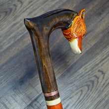 Load image into Gallery viewer, Gift Cane Walking Stick Canes Sticks Reed Staff Wood Wooden Hand-Carved Carving Handmade Cane Accessories ( Fox new )