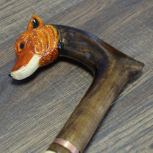 Load image into Gallery viewer, Gift Cane Walking Stick Canes Sticks Reed Staff Wood Wooden Hand-Carved Carving Handmade Cane Accessories ( Fox new )
