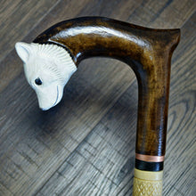Load image into Gallery viewer, Gift Cane Walking Stick Canes Sticks Reed Staff Wood Wooden Hand-Carved Carving Handmade Cane Accessories ( Husky white )