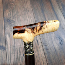 Load image into Gallery viewer, Cane Walking Stick Burl Hybrid Acryl Wood Reed Wooden Walking Cane Sticks Walking Sticks Handcrafted Handmade Cane Exclusive S1
