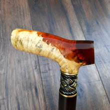 Load image into Gallery viewer, Cane Walking Stick Burl Hybrid Acryl Wood Reed Wooden Walking Cane Sticks Walking Sticks Handcrafted Handmade Cane Exclusive S2
