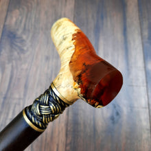 Load image into Gallery viewer, Cane Walking Stick Burl Hybrid Acryl Wood Reed Wooden Walking Cane Sticks Walking Sticks Handcrafted Handmade Cane Exclusive S2
