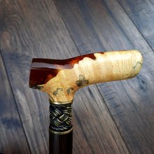 Load image into Gallery viewer, Cane Walking Stick Burl Hybrid Acryl Wood Reed Wooden Walking Cane Sticks Walking Sticks Handcrafted Handmade Cane Exclusive S2
