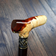 Load image into Gallery viewer, Cane Walking Stick Burl Hybrid Acryl Wood Reed Wooden Walking Cane Sticks Walking Sticks Handcrafted Handmade Cane Exclusive S2
