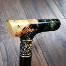 Load image into Gallery viewer, Cane Walking Stick Burl Hybrid Acryl Wood Reed Wooden Walking Cane Sticks Walking Sticks Handcrafted Handmade Cane Exclusive S4

