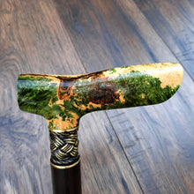 Load image into Gallery viewer, Cane Walking Stick Burl Hybrid Acryl Wood Reed Wooden Walking Cane Sticks Walking Sticks Handcrafted Handmade Cane Exclusive S7
