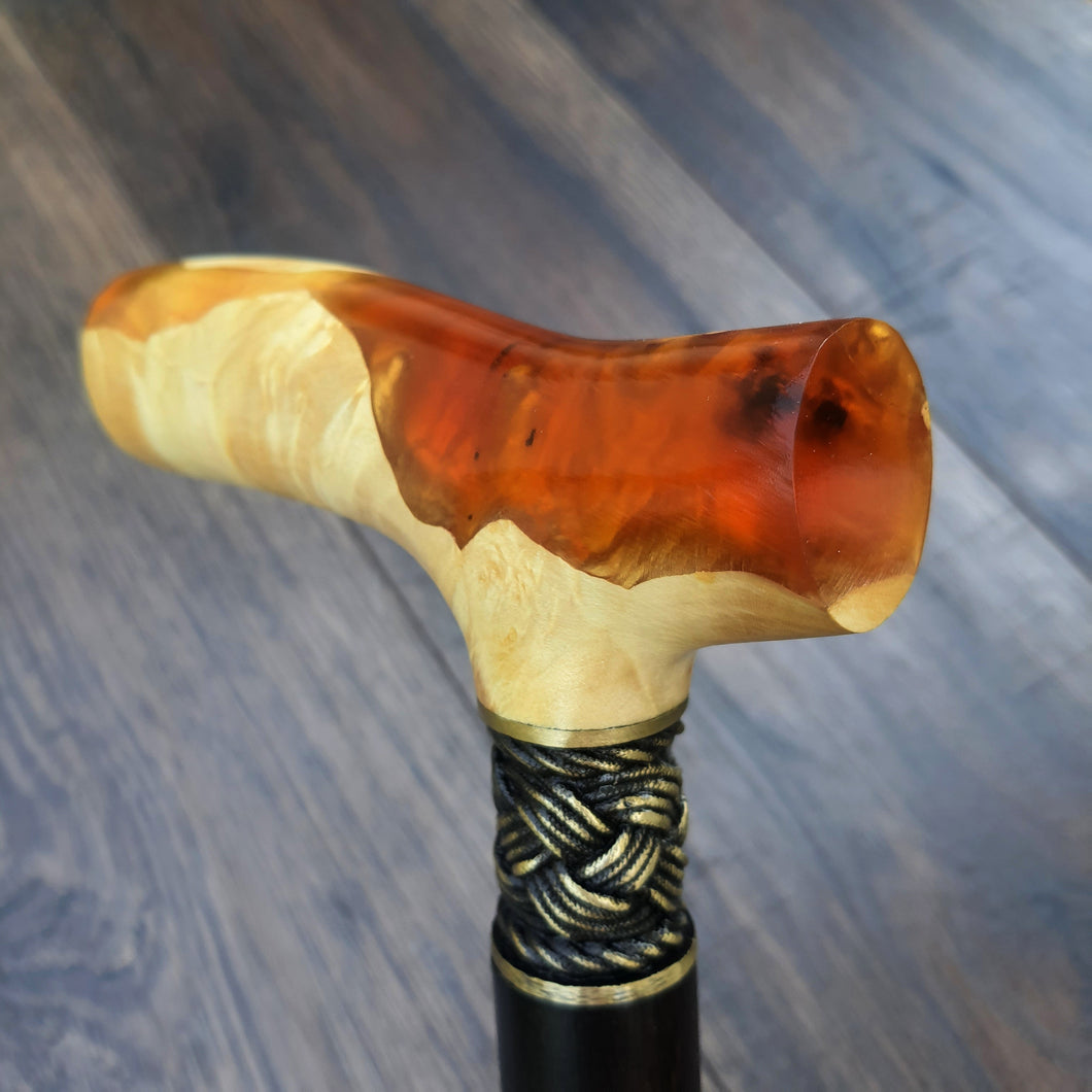 Cane Walking Stick Burl Hybrid Acryl Wood Reed Wooden Walking Cane Sticks Walking Sticks Handcrafted Handmade Cane Exclusive S13