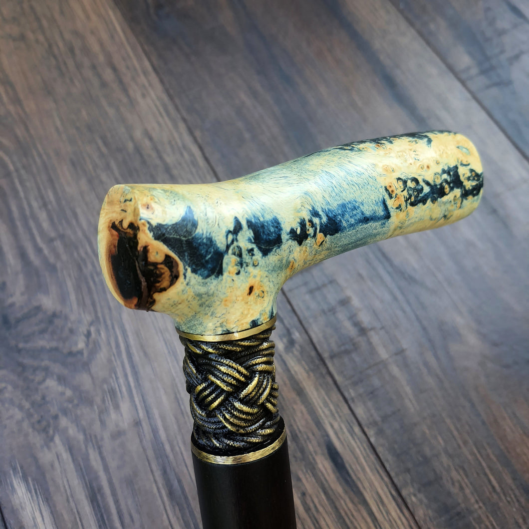 Cane Walking Stick Burl Hybrid Acryl Wood Reed Wooden Walking Cane Sticks Walking Sticks Handcrafted Handmade Cane Exclusive S16