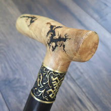 Load image into Gallery viewer, Cane Walking Stick Burl Hybrid Acryl Wood Reed Wooden Walking Cane Sticks Walking Sticks Handcrafted Handmade Cane Exclusive S23

