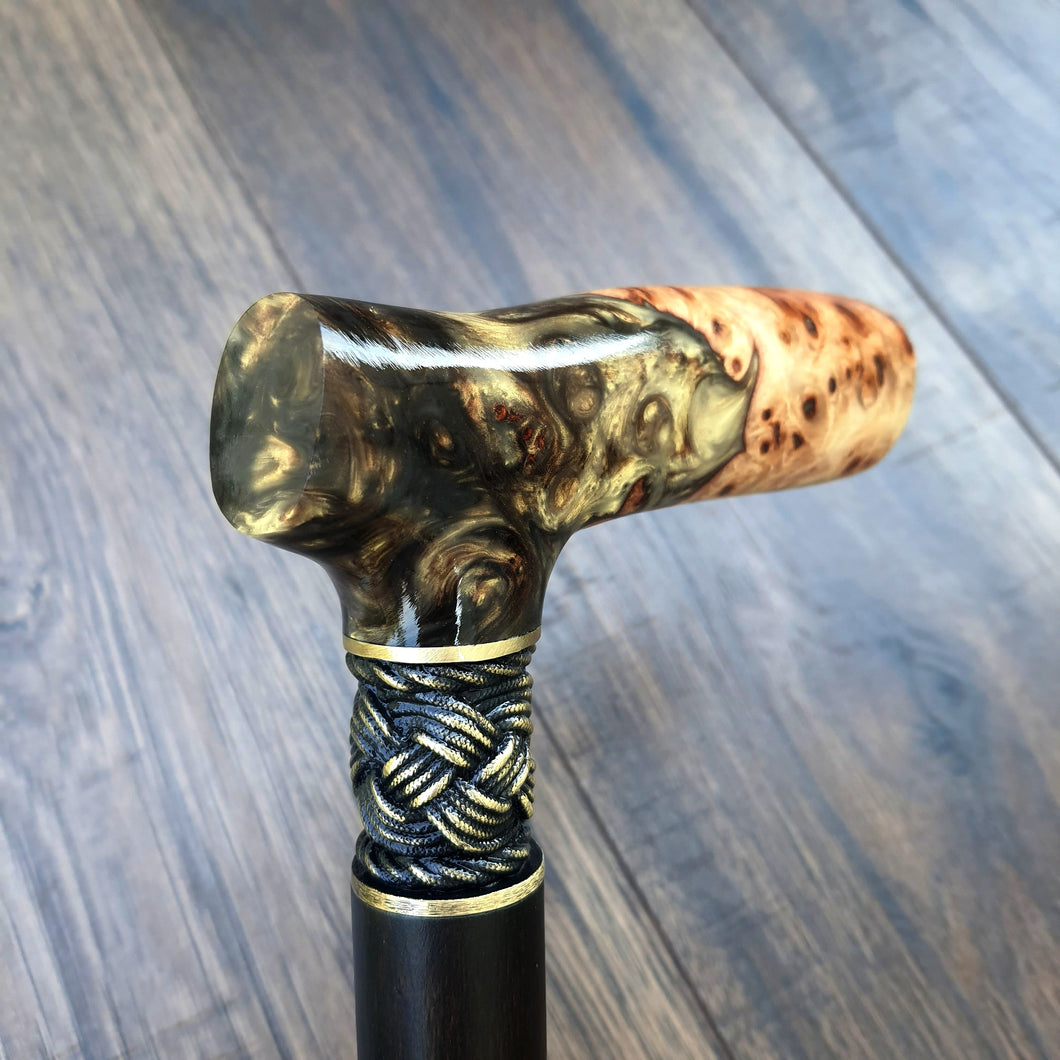 Cane Walking Stick Burl Hybrid Acryl Wood Reed Wooden Walking Cane Sticks Walking Sticks Handcrafted Handmade Cane Exclusive S24
